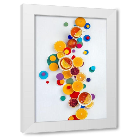 Suprematic Teatime White Modern Wood Framed Art Print by Belenko, Dina