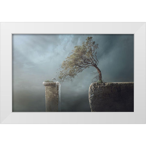 Drink Water White Modern Wood Framed Art Print by Almawash, Sulaiman