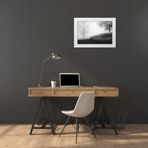 Foggy Morning White Modern Wood Framed Art Print by Huybrighs, Marc