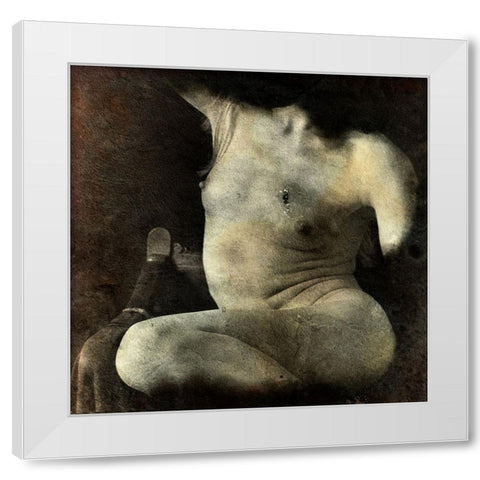 Nude White Modern Wood Framed Art Print by Hattori, Fuyuki