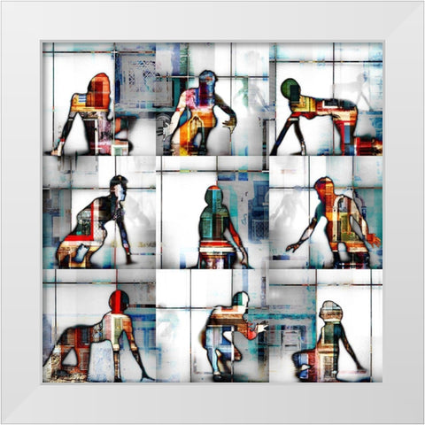 Body Language 56 White Modern Wood Framed Art Print by Shrayer, Igor