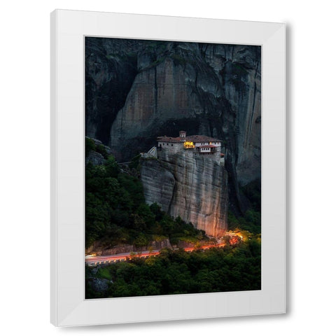 On Fire White Modern Wood Framed Art Print by Nikoloulis, Ilias