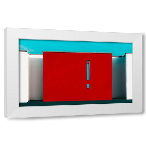 The Red Wall White Modern Wood Framed Art Print by Schuster, Inge