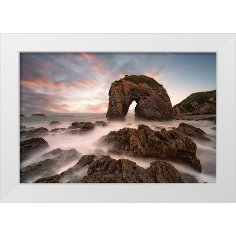 Horse Head Rock White Modern Wood Framed Art Print by Zhu, Jingshu