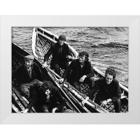 Aran Islands Fishermen White Modern Wood Framed Art Print by Eden-Drummond, Jonathan