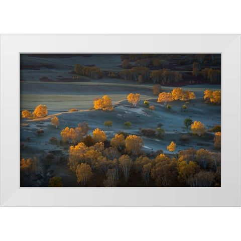 Prairie Light White Modern Wood Framed Art Print by Mei, C.