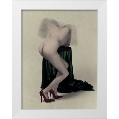 Black Wing Angel White Modern Wood Framed Art Print by Hattori, Fuyuki