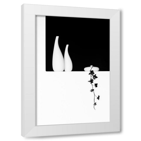 Ivy White Modern Wood Framed Art Print by Oveckova, Kristina