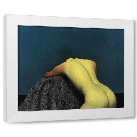 Nu Dans La Chambre White Modern Wood Framed Art Print by Hattori, Fuyuki