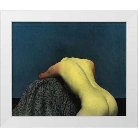 Nu Dans La Chambre White Modern Wood Framed Art Print by Hattori, Fuyuki