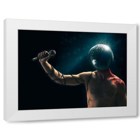 Disco Tragedy White Modern Wood Framed Art Print by Susa, Dan-Stefan