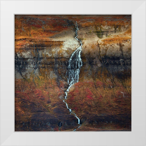 Autumn White Modern Wood Framed Art Print by Swapnil