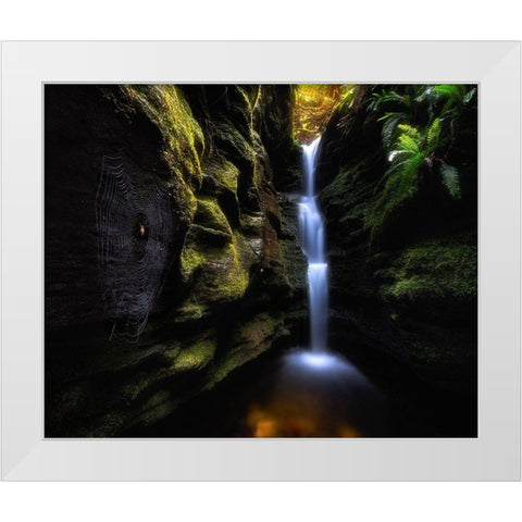 Secret Falls White Modern Wood Framed Art Print by Shi, Fei