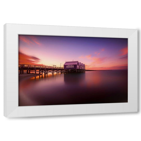 Busselton Sunset White Modern Wood Framed Art Print by Zhang, Despird