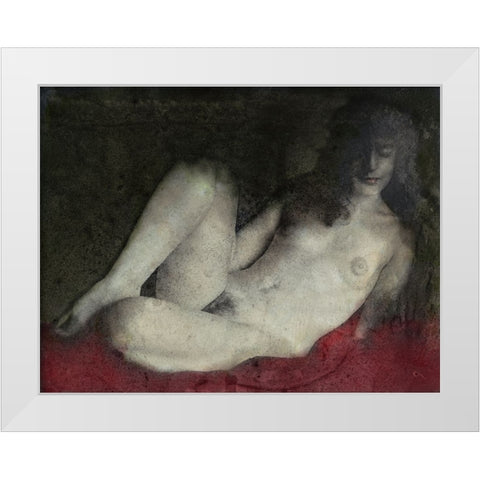 Classical Nude White Modern Wood Framed Art Print by Hattori, Fuyuki