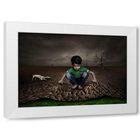 Disappointment White Modern Wood Framed Art Print by Ener, Deniz