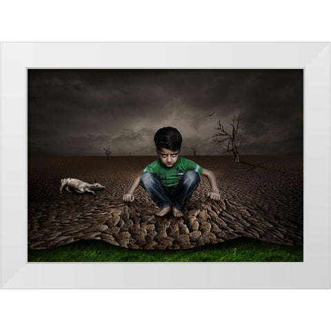 Disappointment White Modern Wood Framed Art Print by Ener, Deniz