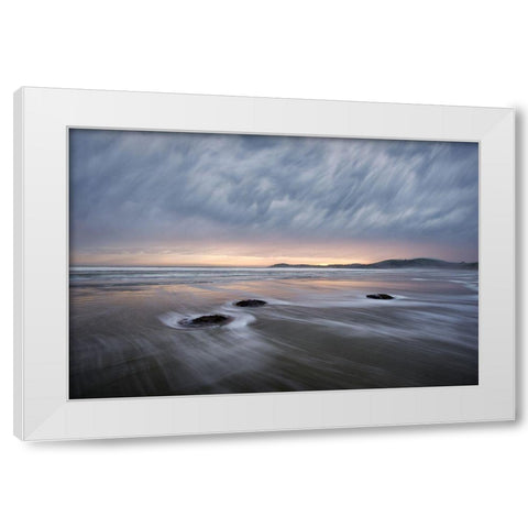 Windy Dawn At Koekohe Beach White Modern Wood Framed Art Print by Dou, Shenshen