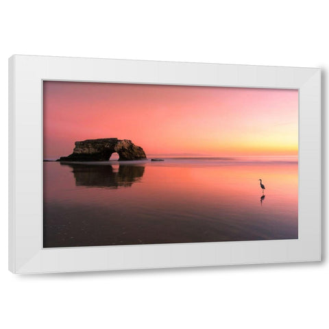 Sunset At The Natural Bridge-2 White Modern Wood Framed Art Print by Li, Rob