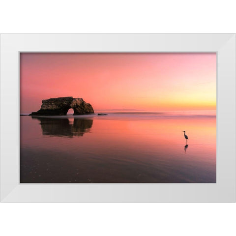 Sunset At The Natural Bridge-2 White Modern Wood Framed Art Print by Li, Rob