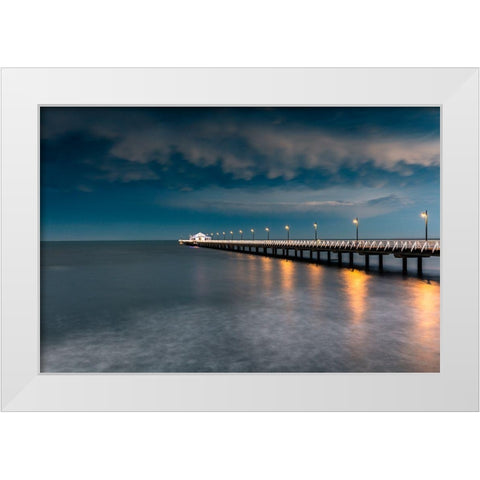 Shorncliffe Pier-Brisbane. White Modern Wood Framed Art Print by Perez Liedl, Christopher