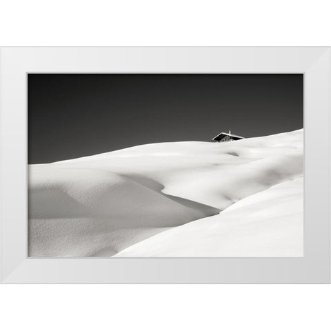 This One Hut White Modern Wood Framed Art Print by Miribung, Vito