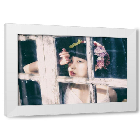 Flower Girl White Modern Wood Framed Art Print by Flavor, 7