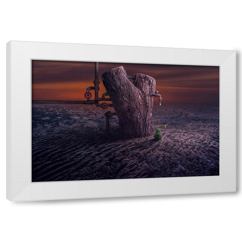 A Drop Of Water White Modern Wood Framed Art Print by Almawash, Sulaiman