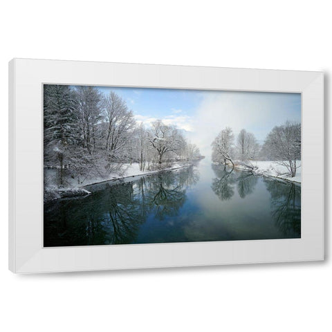 Winter White Modern Wood Framed Art Print by Maier, Norbert