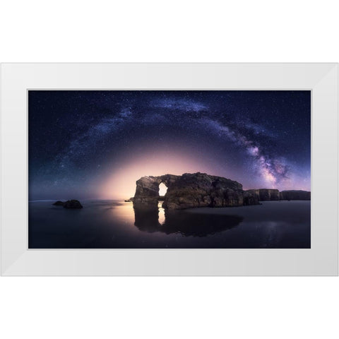 Arcos Naturales White Modern Wood Framed Art Print by F. Turienzo, Carlos