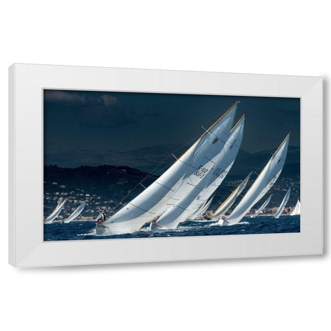 Full Speed Race White Modern Wood Framed Art Print by Pelissier, Marc