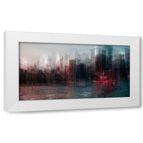 on the Hudson river White Modern Wood Framed Art Print by Chiriaco, Carmine