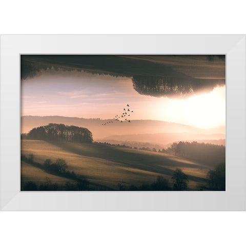 Interplanar White Modern Wood Framed Art Print by Hennen, Marcus