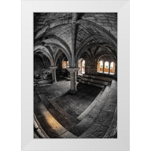 Le Cloitre White Modern Wood Framed Art Print by Pelissier, Marc