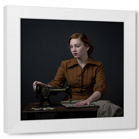 Esther White Modern Wood Framed Art Print by Belzon, Carine