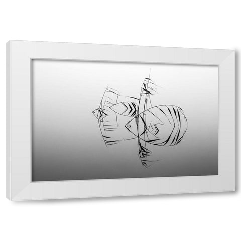 Qangelfishesq White Modern Wood Framed Art Print by Wester, Siv