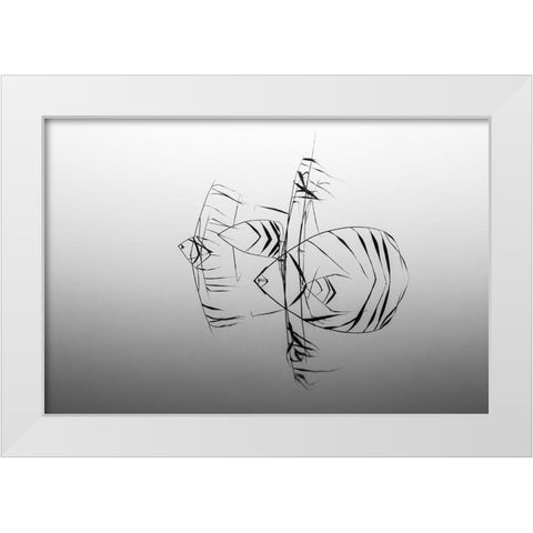 Qangelfishesq White Modern Wood Framed Art Print by Wester, Siv