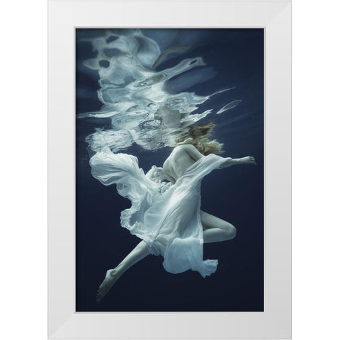 Water And Air White Modern Wood Framed Art Print by Laudin, Dmitry