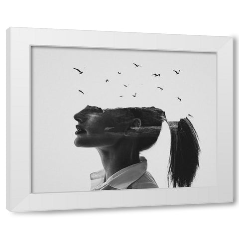 Zephyr White Modern Wood Framed Art Print by Demir, Erkin