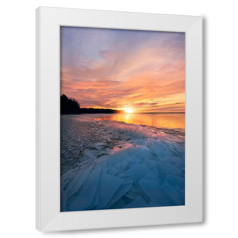 Fire And Ice White Modern Wood Framed Art Print by Lindsten, Christian