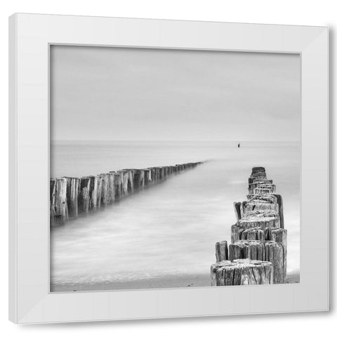 Sea Watcher White Modern Wood Framed Art Print by Degryse, Michelle