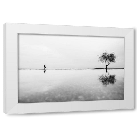 Untitled White Modern Wood Framed Art Print by Ayer, Ali