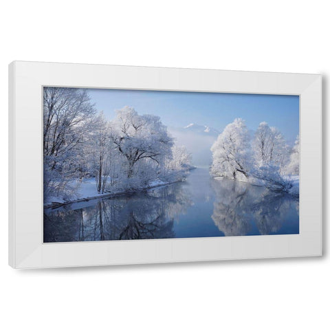Coldest Morning White Modern Wood Framed Art Print by Maier, Norbert