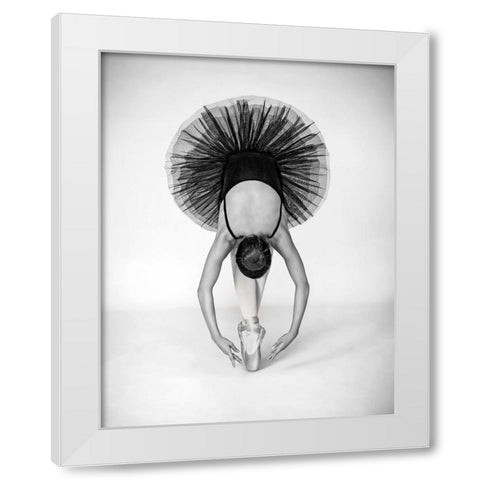 Ballet Technique White Modern Wood Framed Art Print by Pentony MA, Pauline