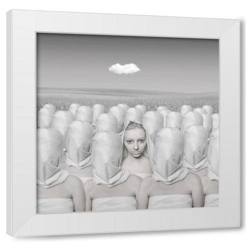 Holy Madonna White Modern Wood Framed Art Print by Hardibudi
