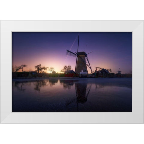 Kinderdijk 1 White Modern Wood Framed Art Print by Pablo De, Juan
