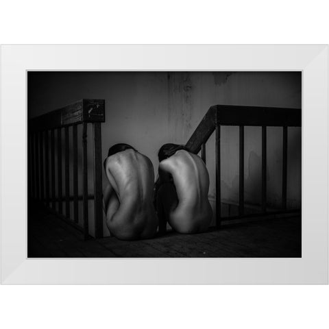 Untitled White Modern Wood Framed Art Print by Chai Telan, Thanakorn