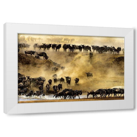 Fateful Detour White Modern Wood Framed Art Print by Alfraid, Husain