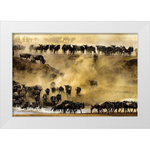 Fateful Detour White Modern Wood Framed Art Print by Alfraid, Husain