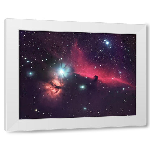 The Horse In The Sky White Modern Wood Framed Art Print by Auf Dem, Andrea